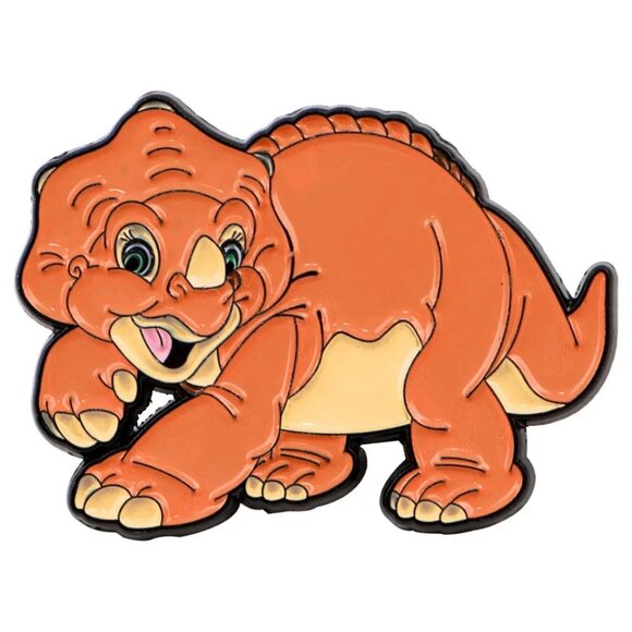 Cute Orange Dinosaur Enamel Pin โ Backpack Jacket Accessory - Picture 1 of 1